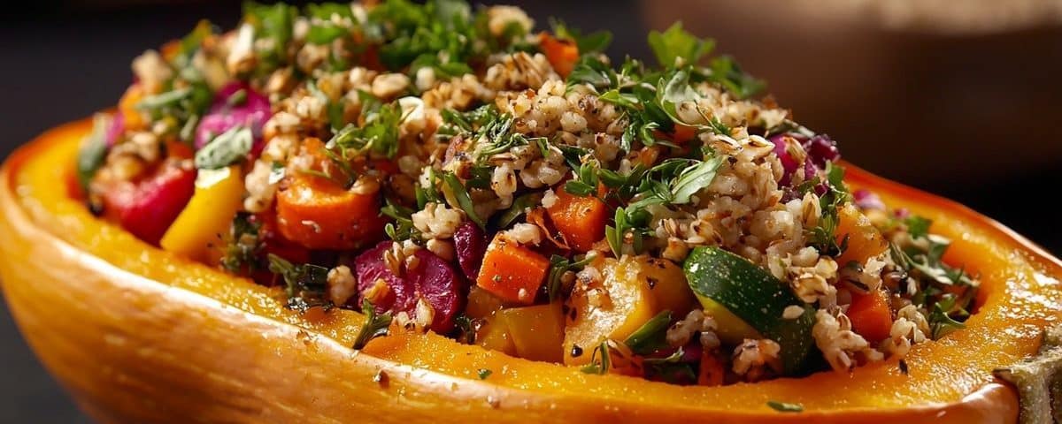 Courge farcie végétarienne : un plat d’automne sain et savoureux