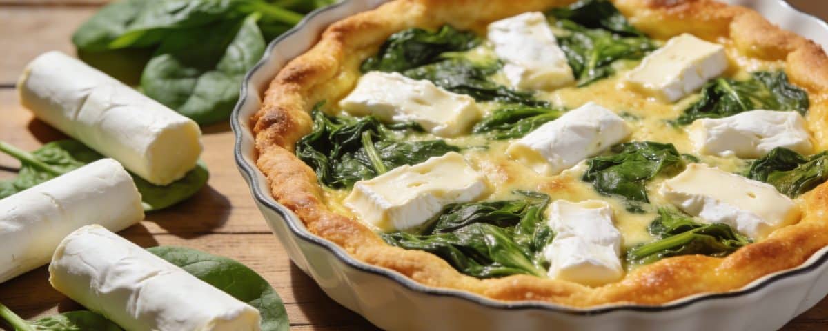 Clafoutis salé aux épinards nouveaux et chèvre frais : prêt en 30 minutes avec ce qui pousse déjà