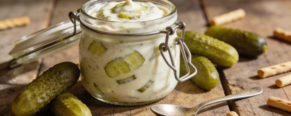 La sauce aux cornichons qui affole les apéros : crémeuse, piquante et addictive