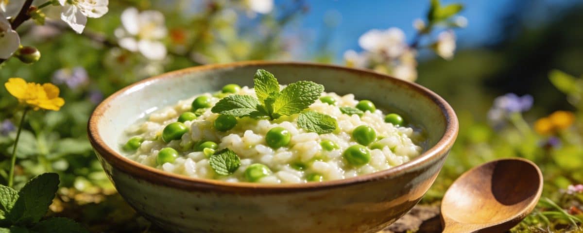 Risotto aux petits pois et menthe fraîche : le plat de printemps crémeux prêt en 25 minutes qui sent bon les beaux jours