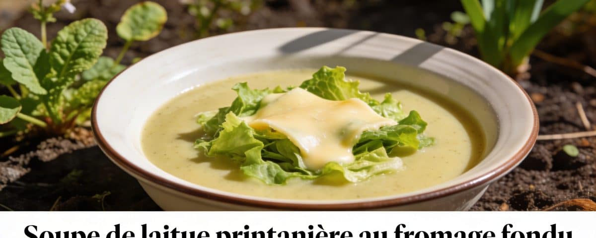 Soupe de laitue printanière au fromage fondu : la recette inattendue qui transforme les premières feuilles du jardin