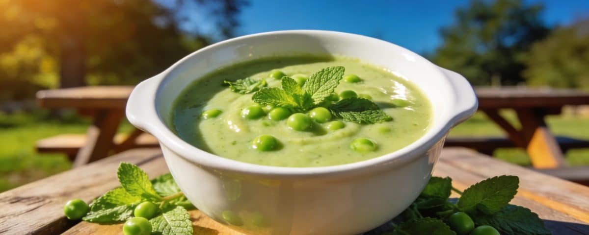 Velouté de petits pois frais à la menthe : la soupe de printemps onctueuse prête en 20 minutes qui annonce les beaux jours