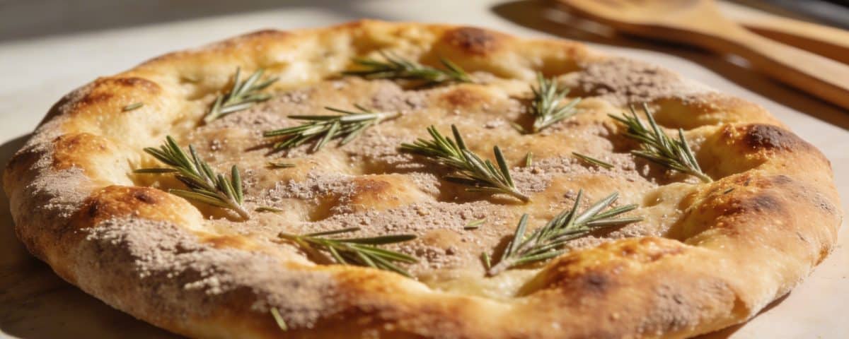 Pain plat à la farine de châtaigne et romarin : sans levure, prêt en 20 minutes